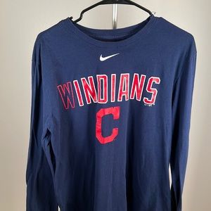 Used Nike Windians Cleveland Baseball Long Sleeve T-Shirt - Blue - Size L